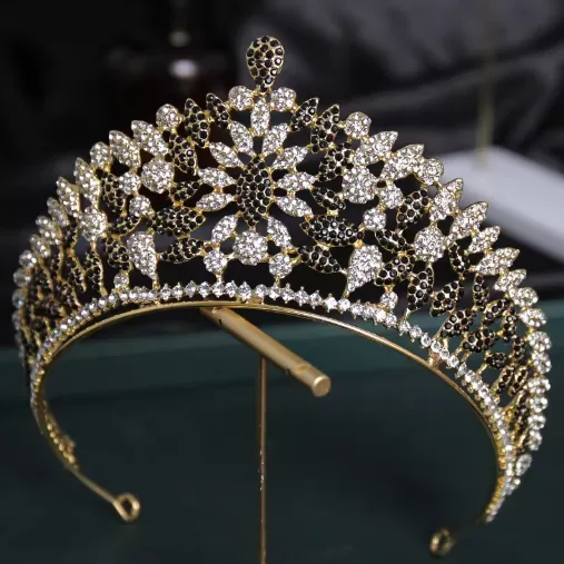 Royal Golden Crystal Tiara