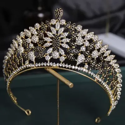Royal Golden Crystal Tiara