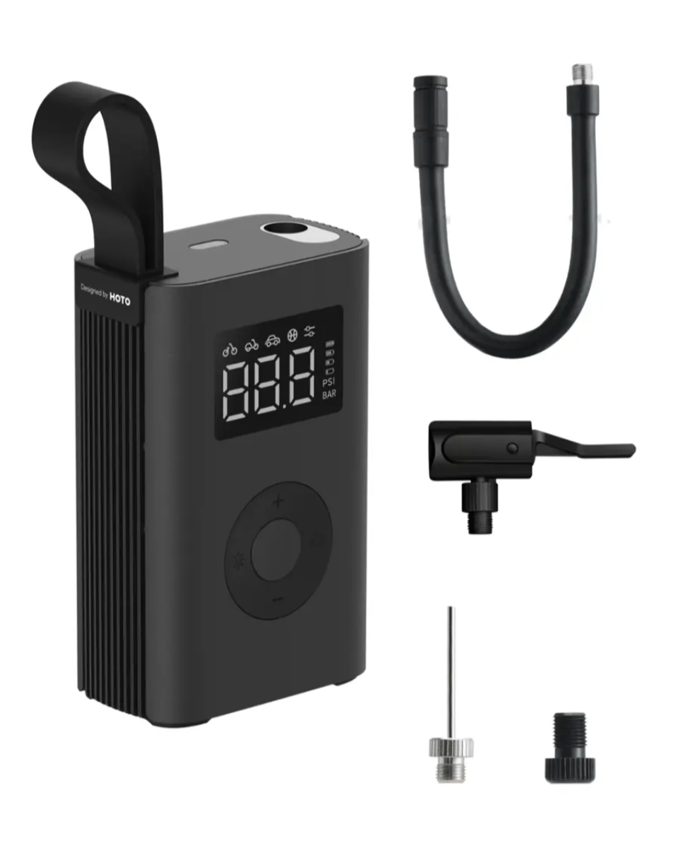 HOTO - Electric Air Pump Advanced- Portable Tire Inflator & Air Compressor for Car, Motorcycle, Bike, Ball