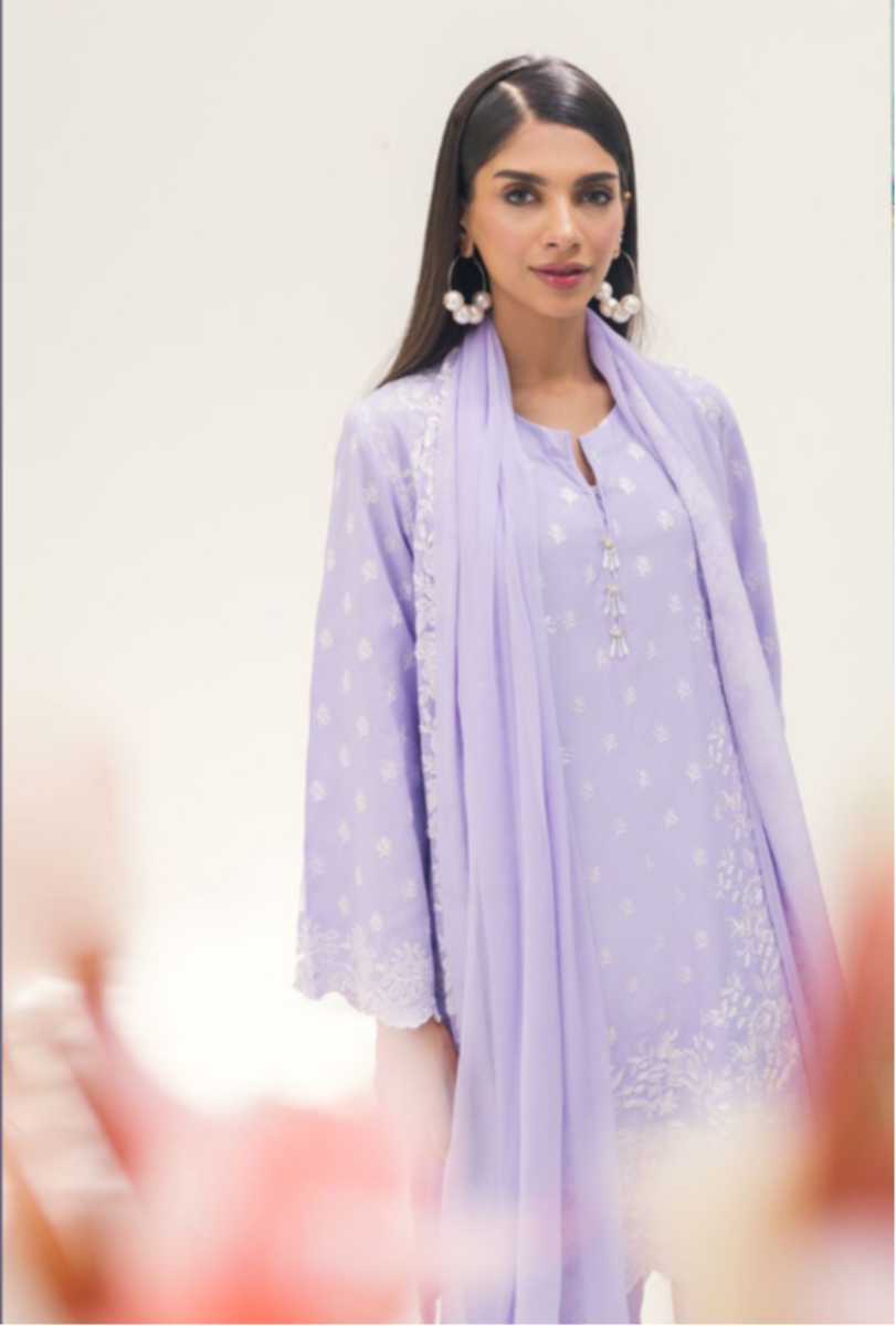 One-Piece Embroidered Raw Silk Kurta – Regular Fit Viscose Silk Shirt