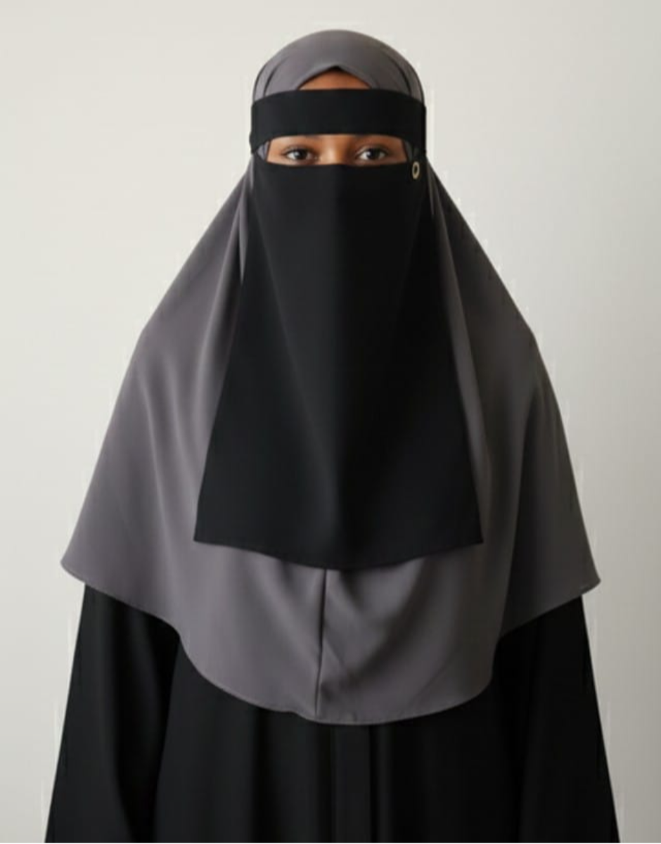 Saudi Niqab Large (Hard Matha Patti) - Black