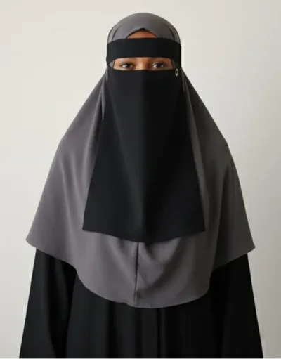 Saudi Niqab Large (Hard Matha Patti) - Black