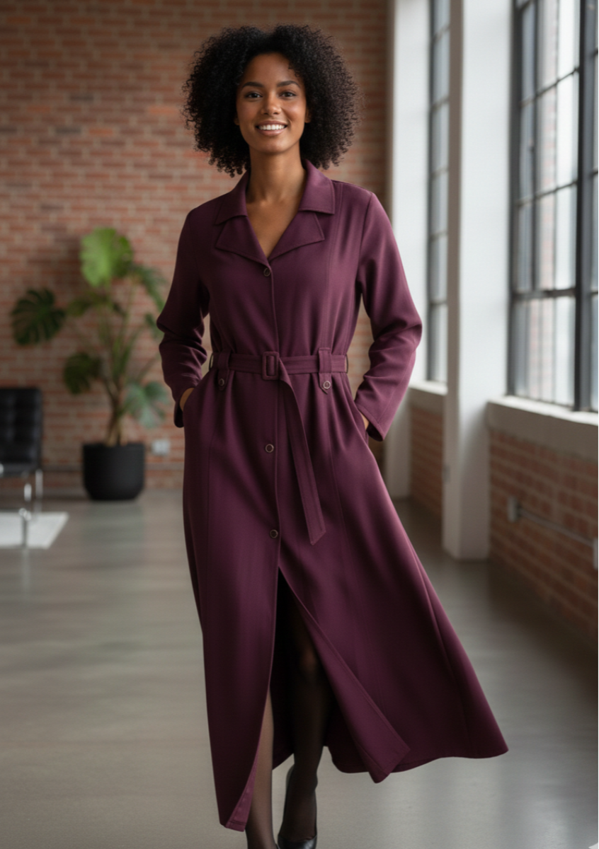 Meridian Plum Tailored Longcoat