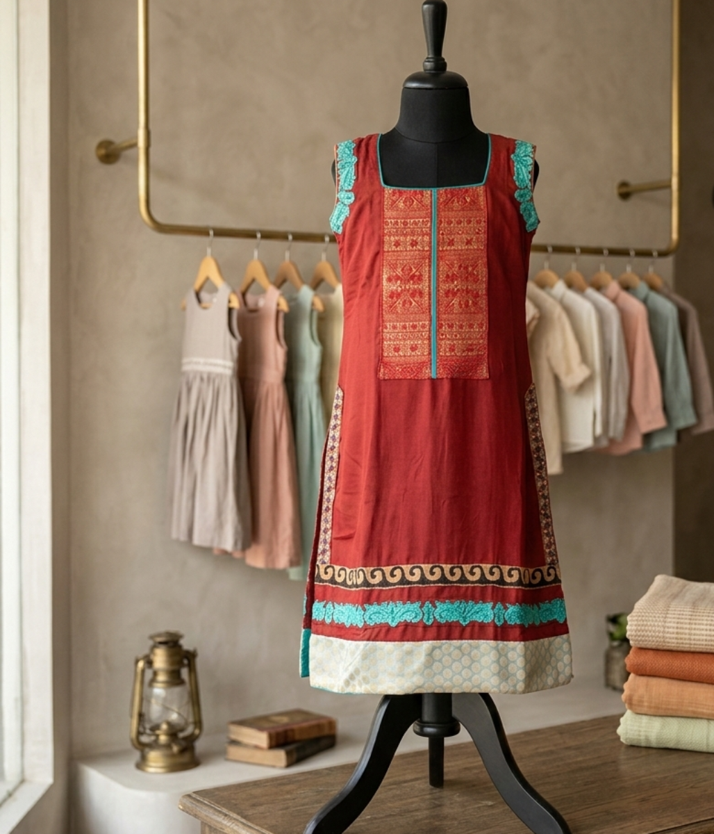 Crimson Gold Heritage Kurti
