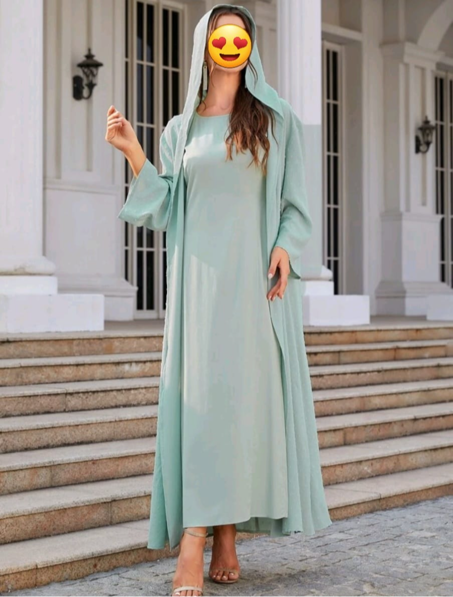 Mint Breeze Hooded Abaya