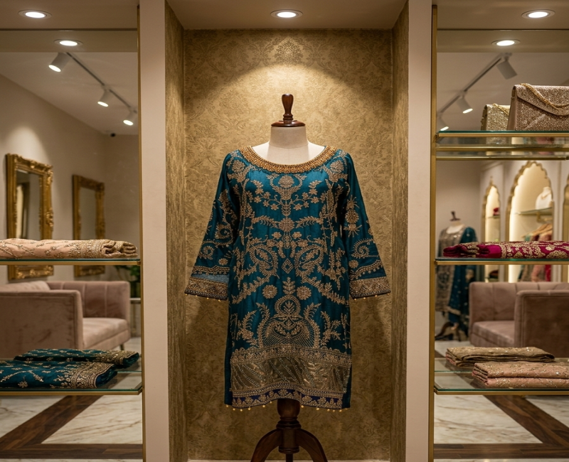 Enchanting Emerald Green Embroidered Formal