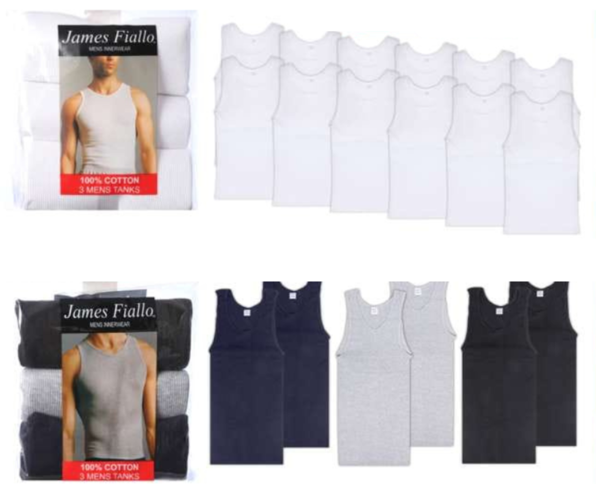 James Fiallo Men's Premium Ribbed A-Shirts (3-Pack)