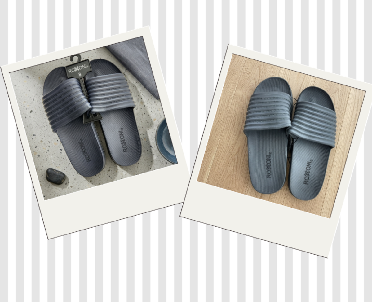 Roxoni Men’s Ribbed Comfort Slides (Sizes 8-13)