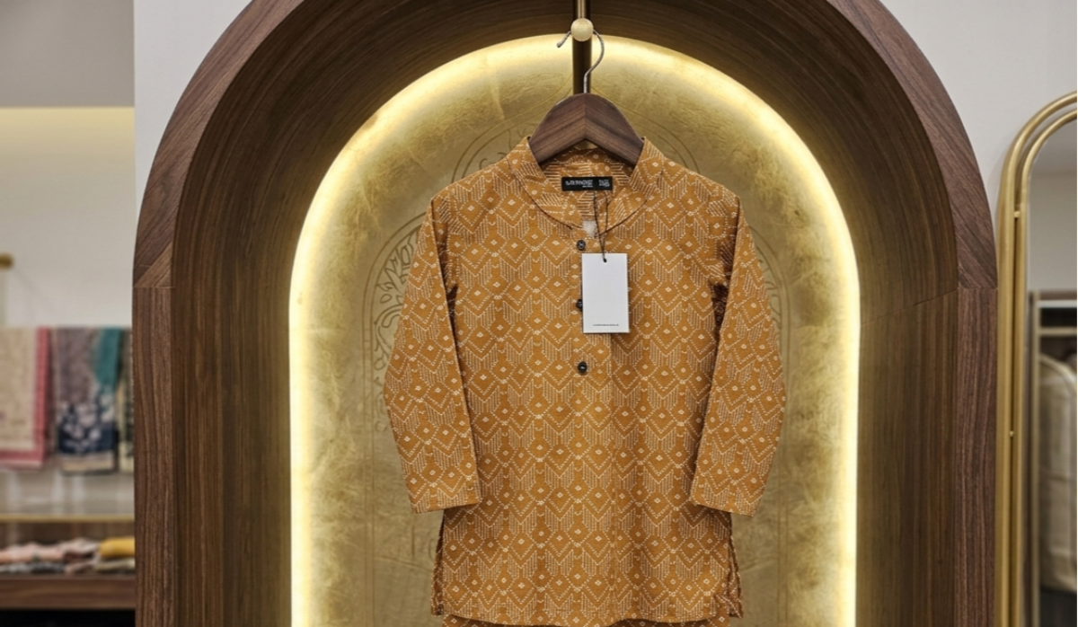 Mustard Geo-Print Kurta | Signature Boys’ Ethnic Wear