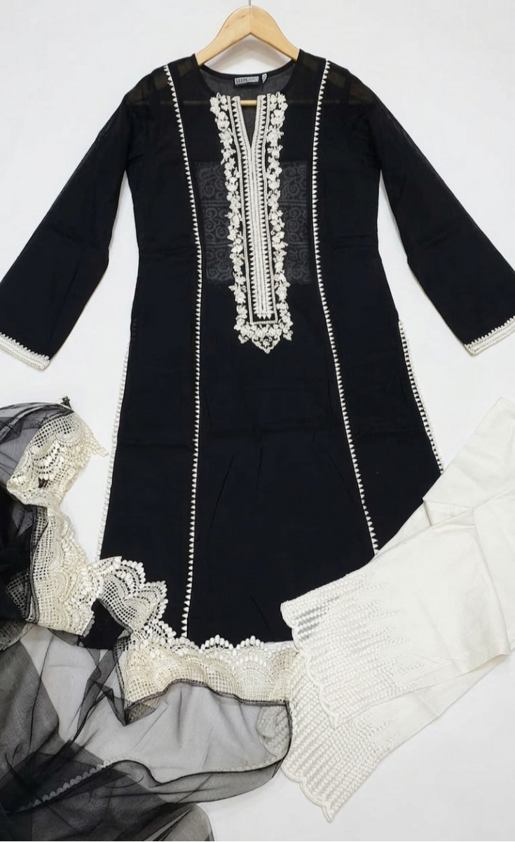 Midnight Lace Embroidered 3-Piece Suite