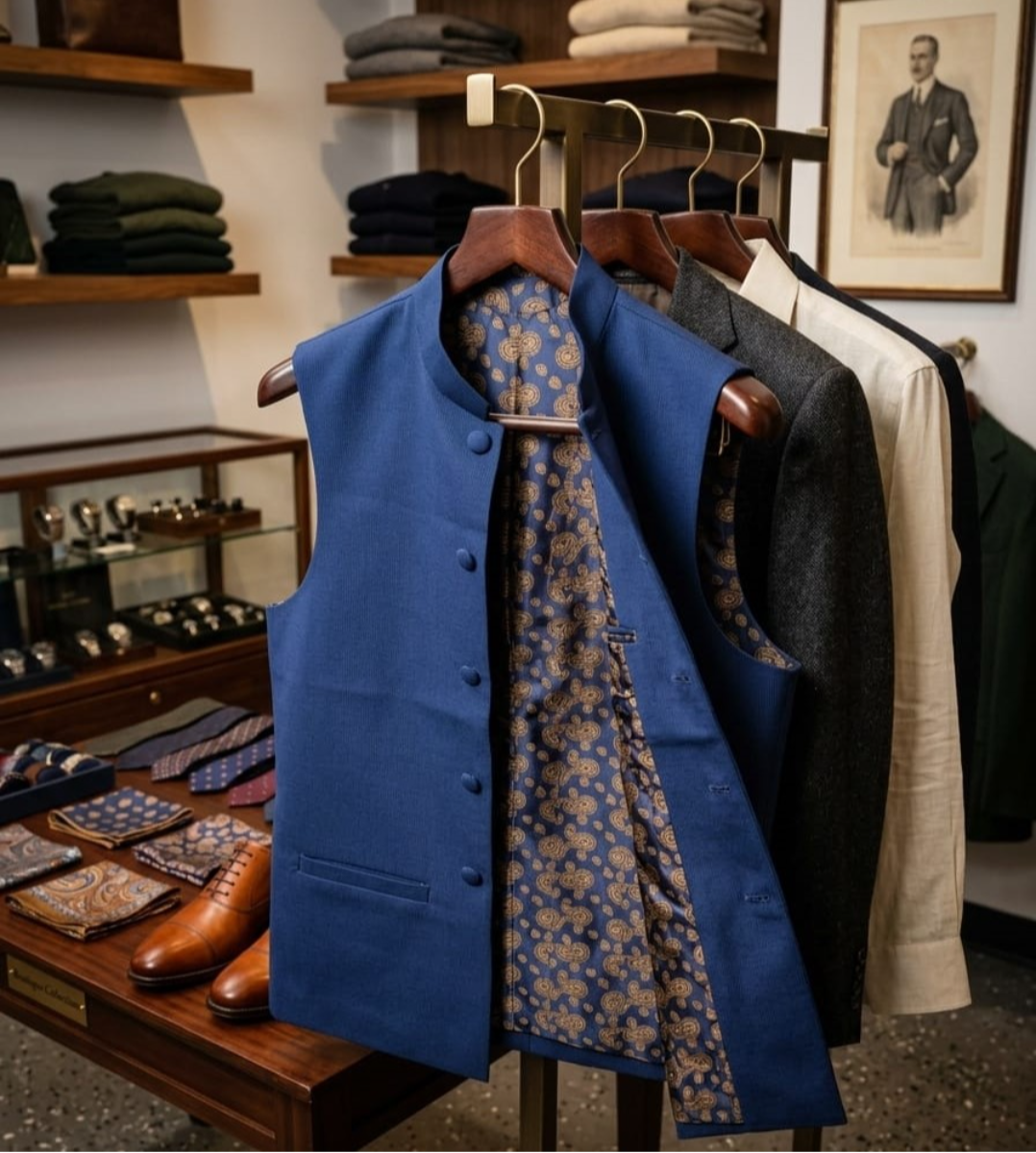 Royal Blue Mandarin Vest: The Ultimate Formal Nehru Jacket