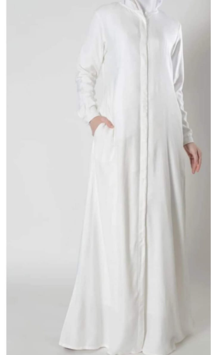 Linen-Luxe Button-Down Abaya