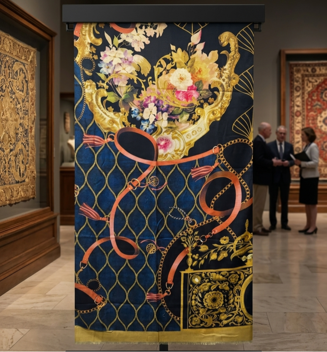 Vintage Baroque Revival Textile Panel