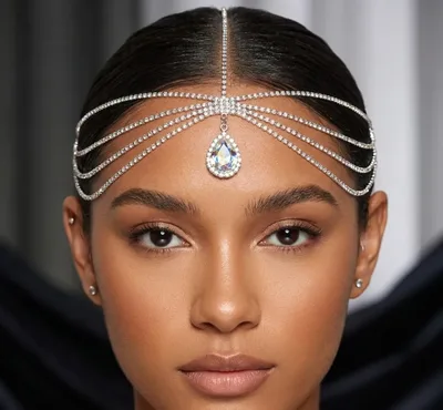 legant Boho Bridal Rhinestone Head Chain