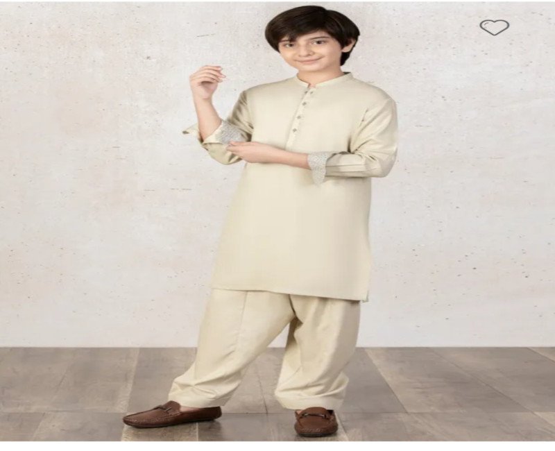 Elegant Kids' Sand Kurta Suit – Premium Traditional Wear