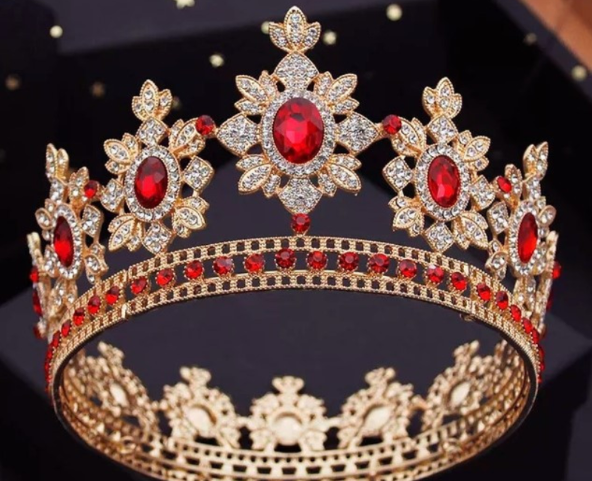 Royal Water Drop Glass Crown – Gold Edition