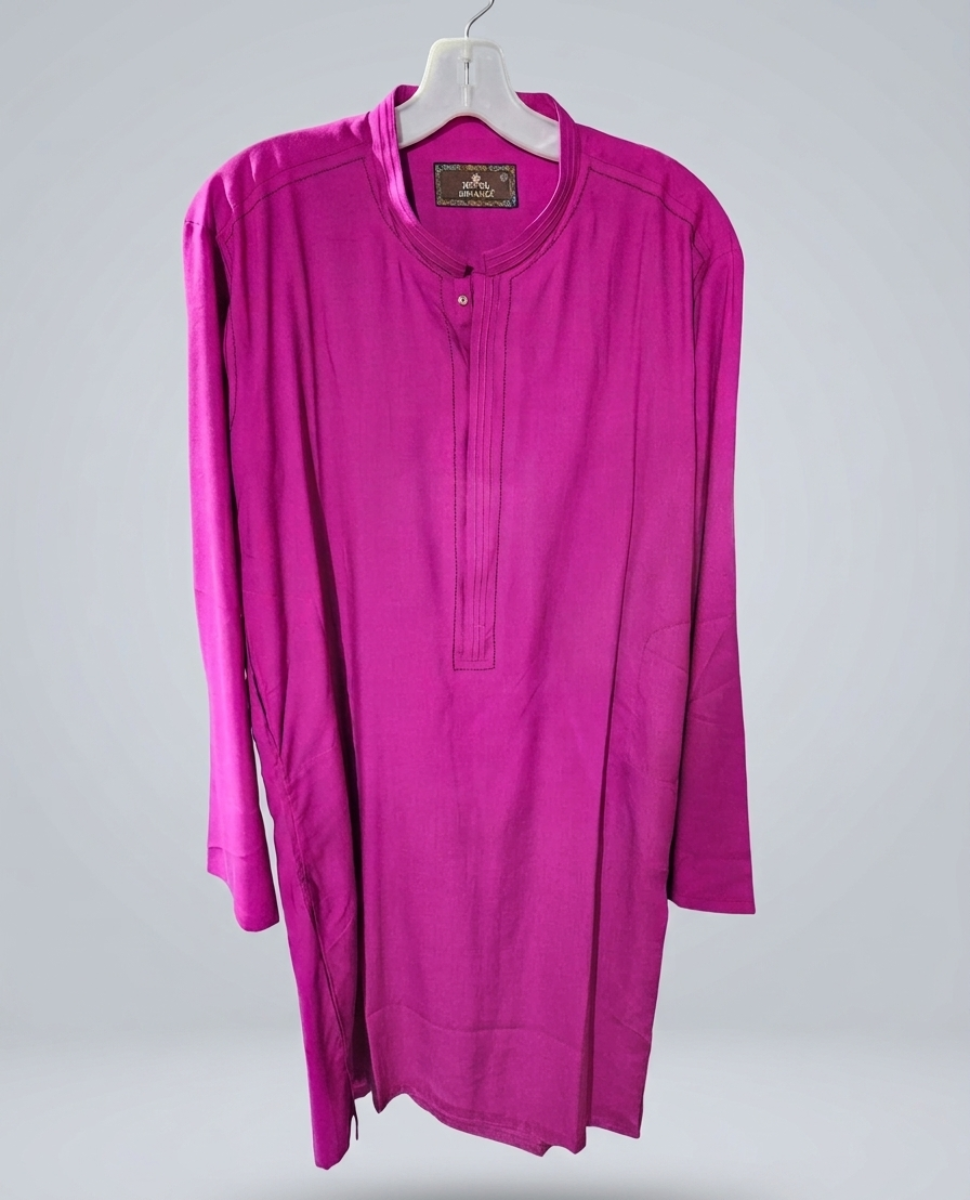 Vibrant Magenta Premium Kurta – Elegant Minimalist Style