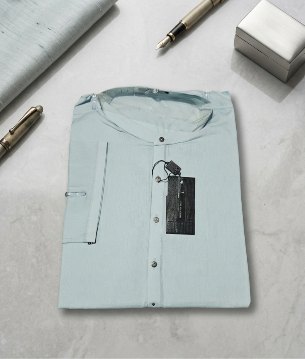 Sky Blue Premium Cotton Shirt - Effortless Style
