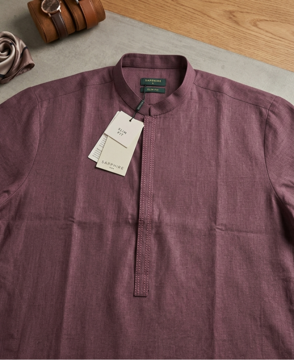 Sapphire Premium Slim Fit Kurta - Plum