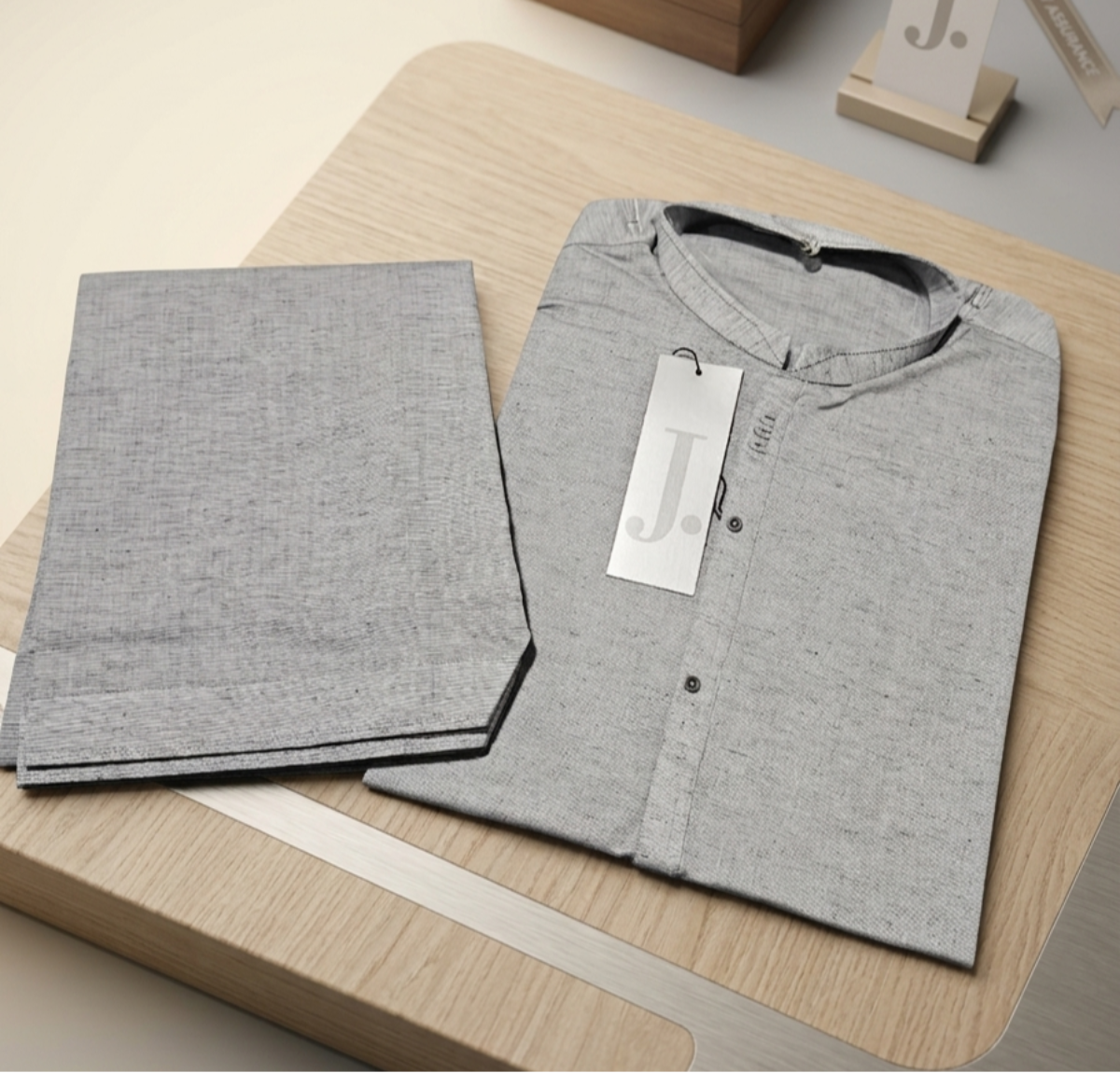 Original J. Grey Cotton Kurta Set