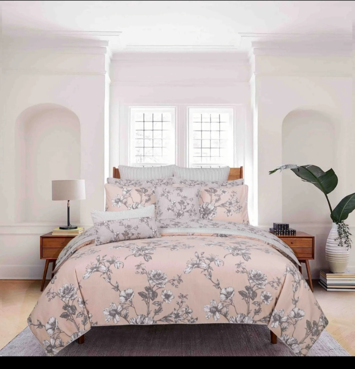 Ideas Home Blush Vintage Floral King Quilt Cover Set (3-Piece)